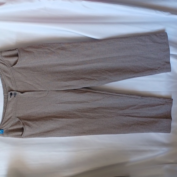 WEEKENDERS brown/cream knit pants, zip, elastic waist, stretchy,  comfy - Picture 1 of 6